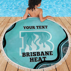 Custom Brisbane Heat Beach Blanket Indigenous Art - Grunge Style