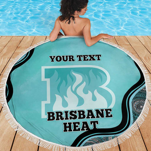 Custom Brisbane Heat Beach Blanket Indigenous Art - Grunge Style