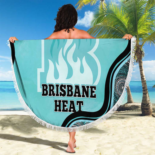 Custom Brisbane Heat Beach Blanket Indigenous Art - Grunge Style