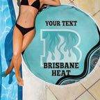 Custom Brisbane Heat Beach Blanket Indigenous Art - Grunge Style