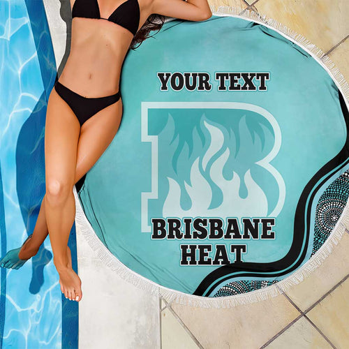 Custom Brisbane Heat Beach Blanket Indigenous Art - Grunge Style