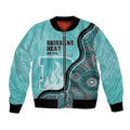 Custom Brisbane Heat Bomber Jacket Indigenous Art - Grunge Style