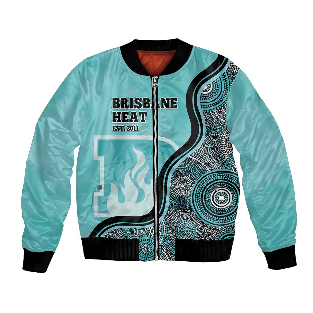 Custom Brisbane Heat Bomber Jacket Indigenous Art - Grunge Style