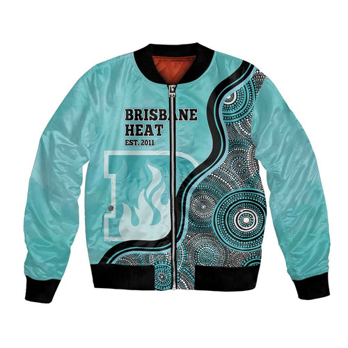 Custom Brisbane Heat Bomber Jacket Indigenous Art - Grunge Style