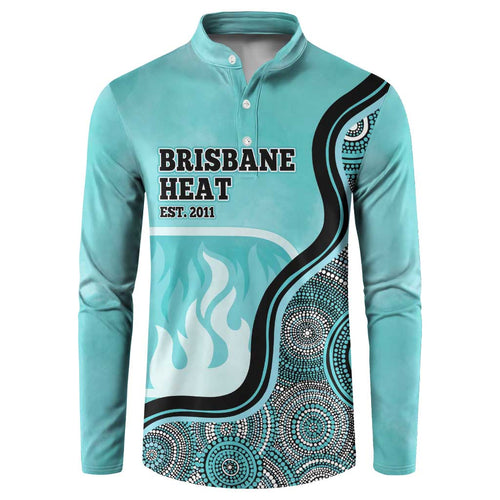 Custom Brisbane Heat Button Sweatshirt Indigenous Art - Grunge Style