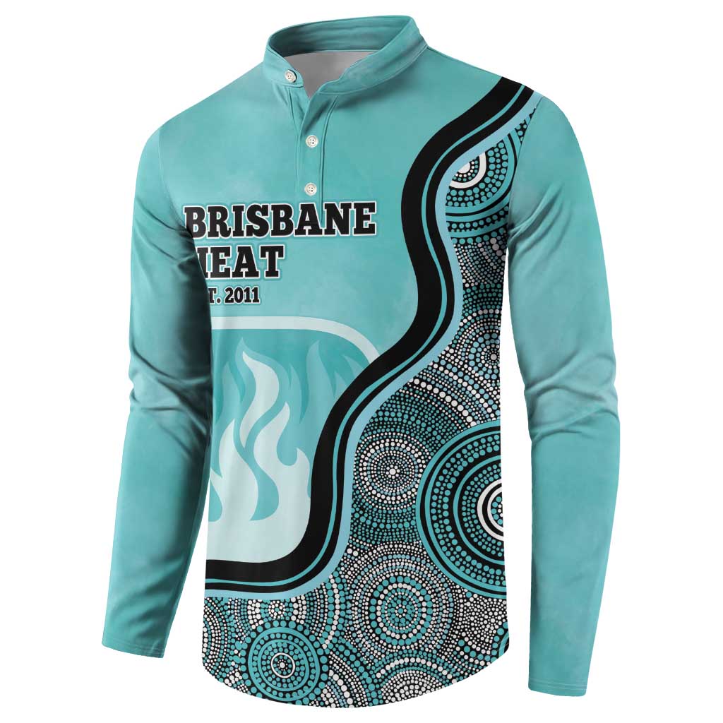 Custom Brisbane Heat Button Sweatshirt Indigenous Art - Grunge Style