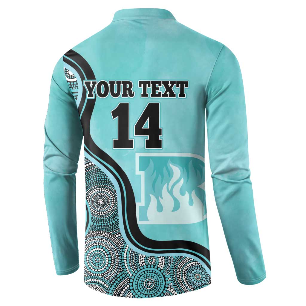 Custom Brisbane Heat Button Sweatshirt Indigenous Art - Grunge Style