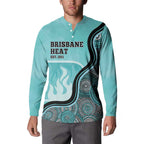 Custom Brisbane Heat Button Sweatshirt Indigenous Art - Grunge Style