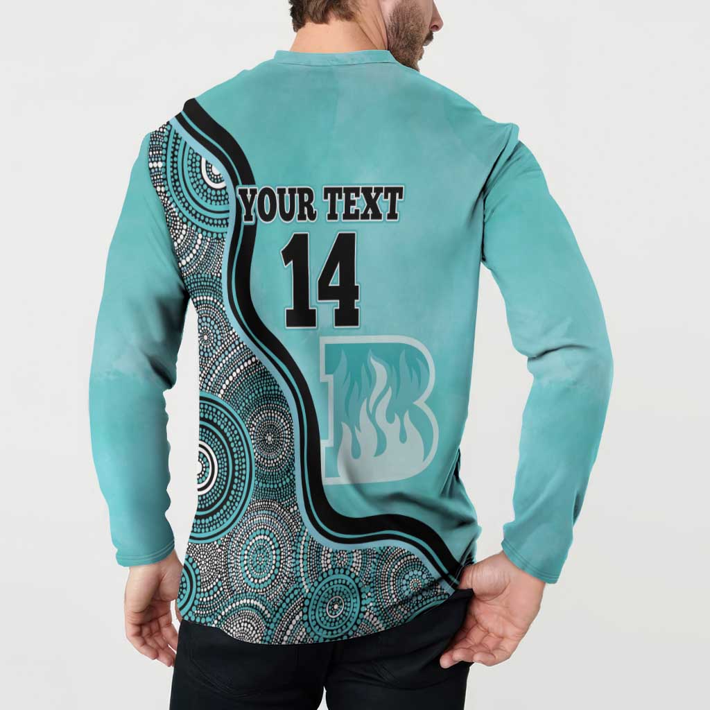 Custom Brisbane Heat Button Sweatshirt Indigenous Art - Grunge Style