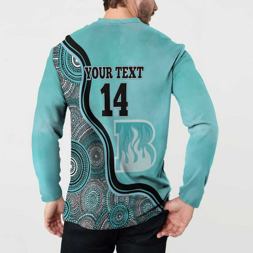 Custom Brisbane Heat Button Sweatshirt Indigenous Art - Grunge Style