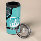 Custom Brisbane Heat 4 in 1 Can Cooler Tumbler Indigenous Art - Grunge Style