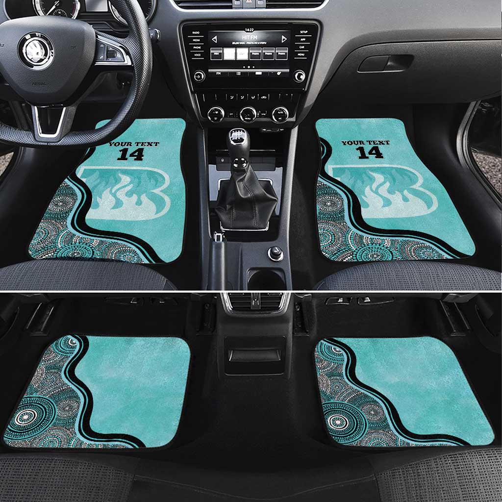 Custom Brisbane Heat Car Mats Indigenous Art - Grunge Style