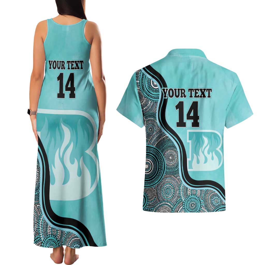 Custom Brisbane Heat Couples Matching Tank Maxi Dress and Hawaiian Shirt Indigenous Art - Grunge Style