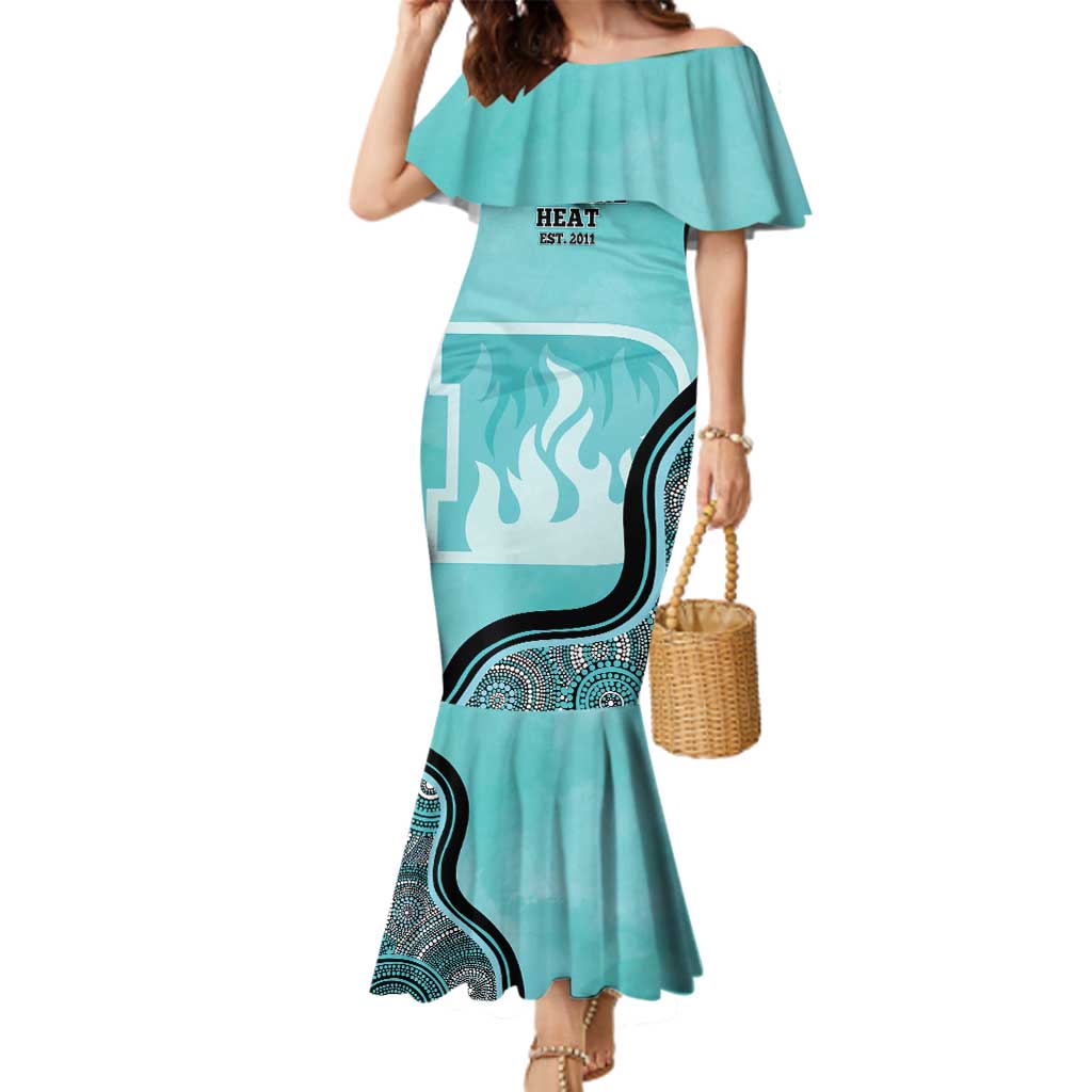 Custom Brisbane Heat Family Matching Mermaid Dress and Hawaiian Shirt Indigenous Art - Grunge Style