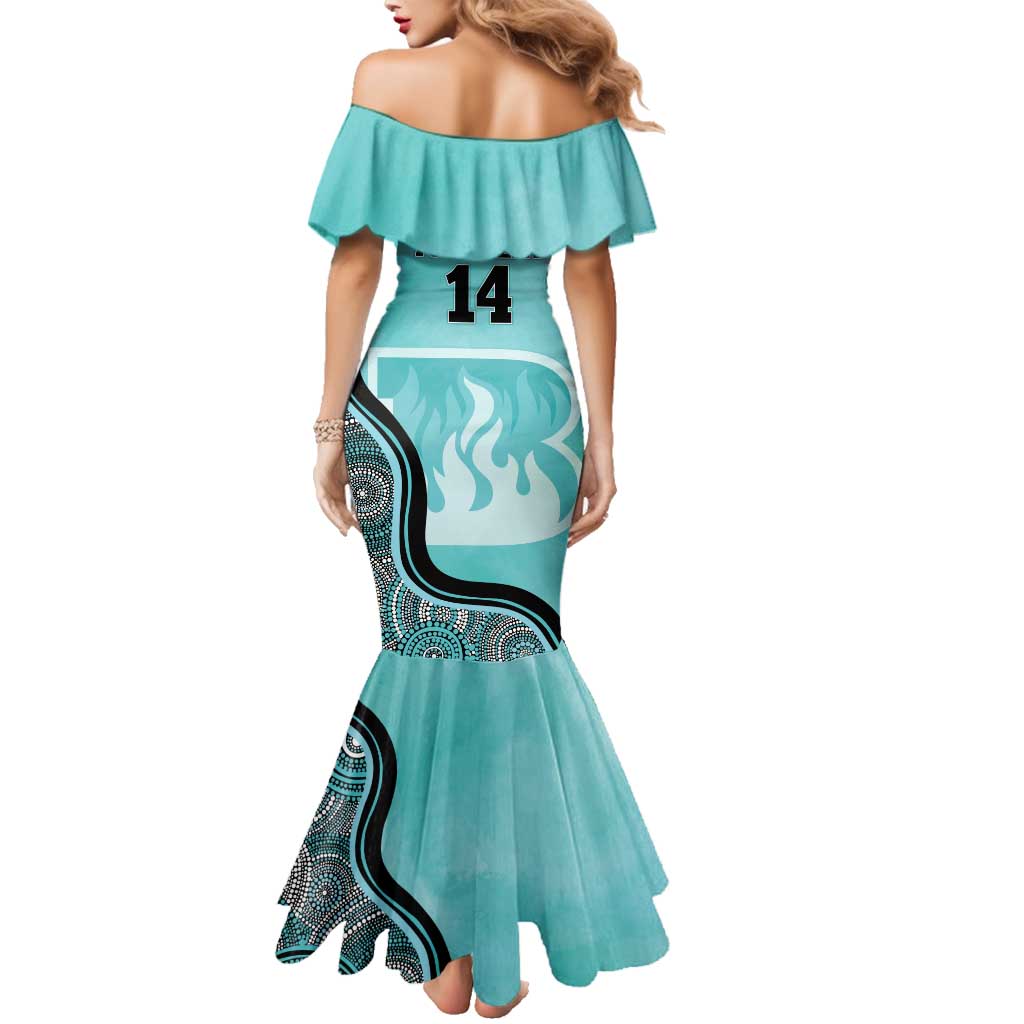 Custom Brisbane Heat Family Matching Mermaid Dress and Hawaiian Shirt Indigenous Art - Grunge Style