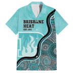 Custom Brisbane Heat Family Matching Off The Shoulder Long Sleeve Dress and Hawaiian Shirt Indigenous Art - Grunge Style