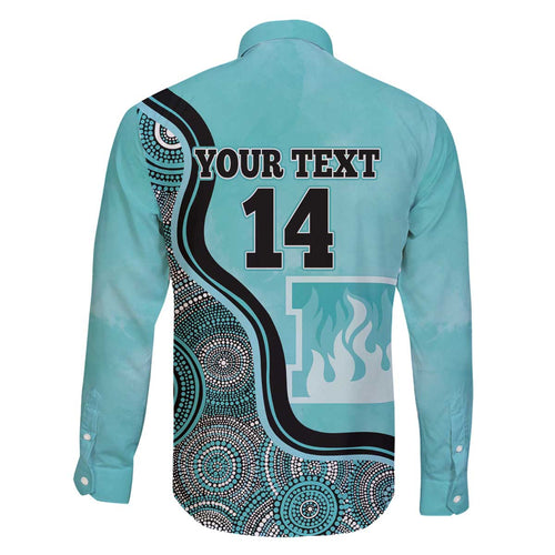 Custom Brisbane Heat Family Matching Off The Shoulder Long Sleeve Dress and Hawaiian Shirt Indigenous Art - Grunge Style