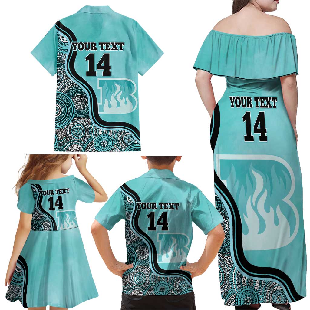 Custom Brisbane Heat Family Matching Off Shoulder Maxi Dress and Hawaiian Shirt Indigenous Art - Grunge Style