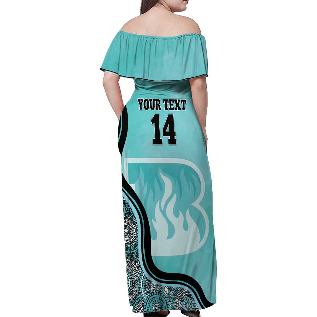 Custom Brisbane Heat Family Matching Off Shoulder Maxi Dress and Hawaiian Shirt Indigenous Art - Grunge Style