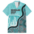 Custom Brisbane Heat Family Matching Off Shoulder Short Dress and Hawaiian Shirt Indigenous Art - Grunge Style