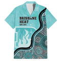Custom Brisbane Heat Family Matching Short Sleeve Bodycon Dress and Hawaiian Shirt Indigenous Art - Grunge Style