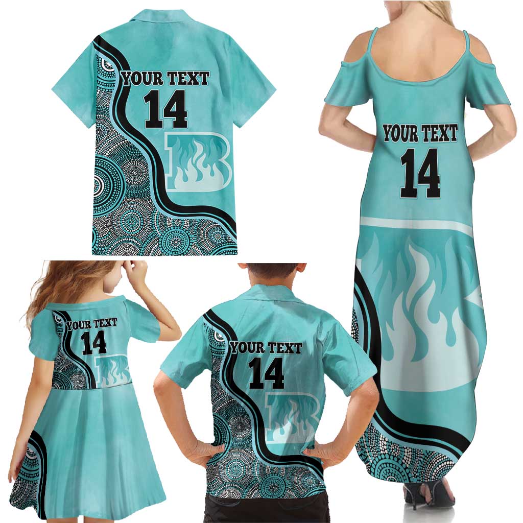 Custom Brisbane Heat Family Matching Summer Maxi Dress and Hawaiian Shirt Indigenous Art - Grunge Style