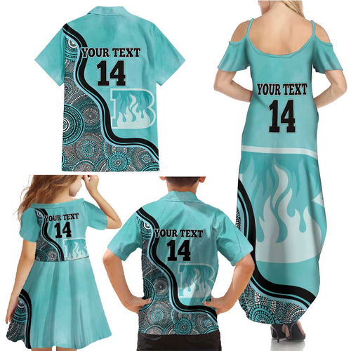 Custom Brisbane Heat Family Matching Summer Maxi Dress and Hawaiian Shirt Indigenous Art - Grunge Style