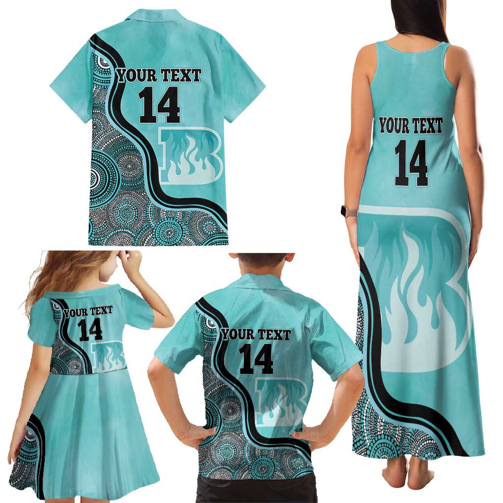 Custom Brisbane Heat Family Matching Tank Maxi Dress and Hawaiian Shirt Indigenous Art - Grunge Style