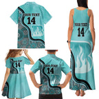 Custom Brisbane Heat Family Matching Tank Maxi Dress and Hawaiian Shirt Indigenous Art - Grunge Style