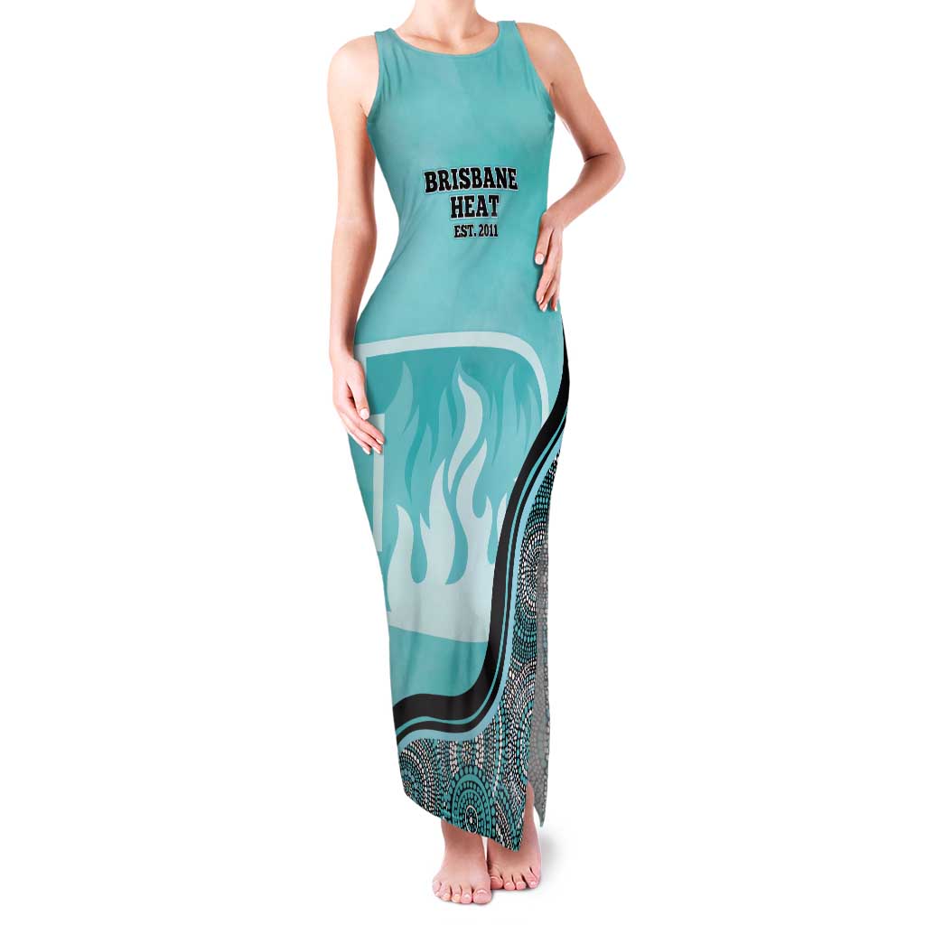 Custom Brisbane Heat Family Matching Tank Maxi Dress and Hawaiian Shirt Indigenous Art - Grunge Style