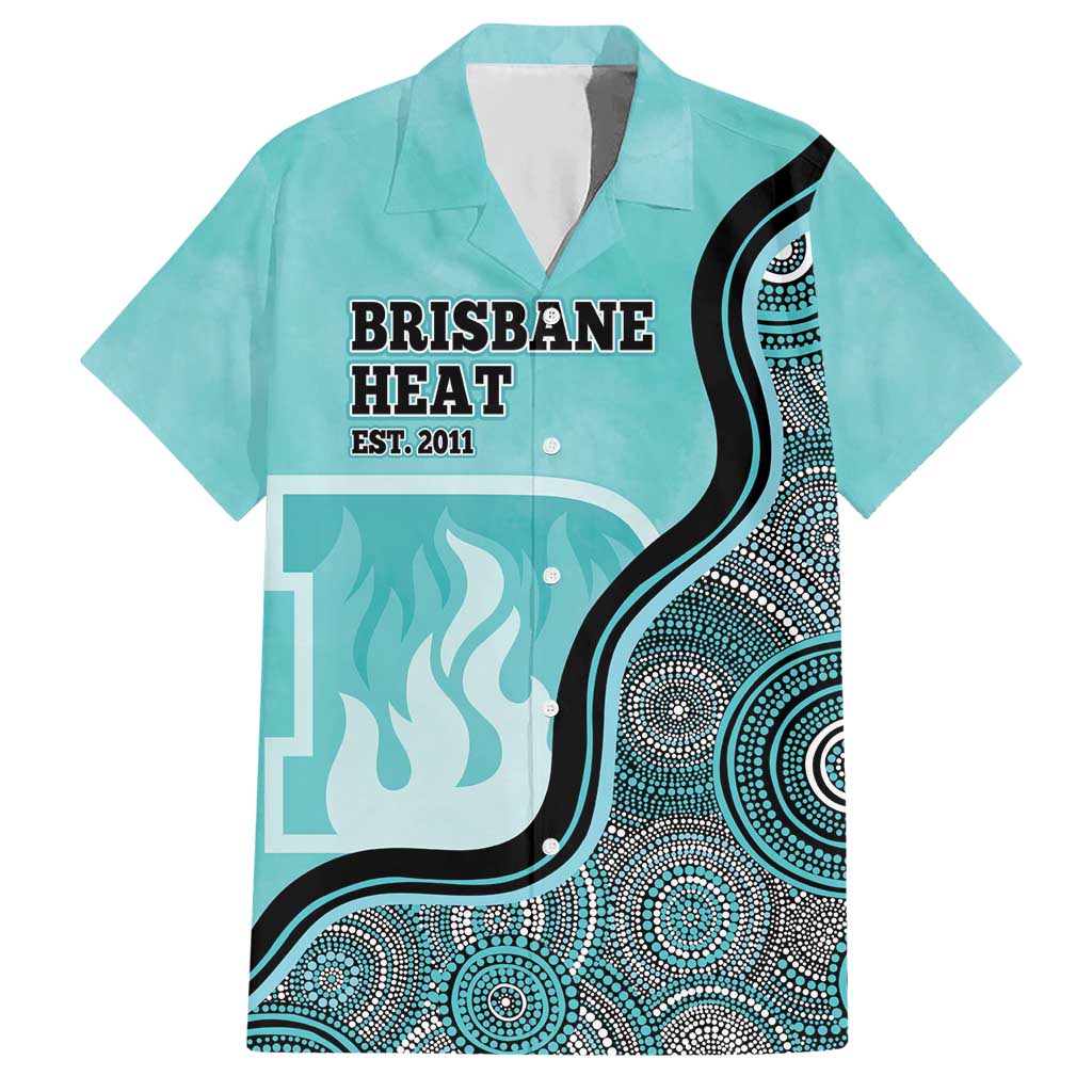 Custom Brisbane Heat Hawaiian Shirt Indigenous Art - Grunge Style