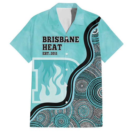 Custom Brisbane Heat Hawaiian Shirt Indigenous Art - Grunge Style