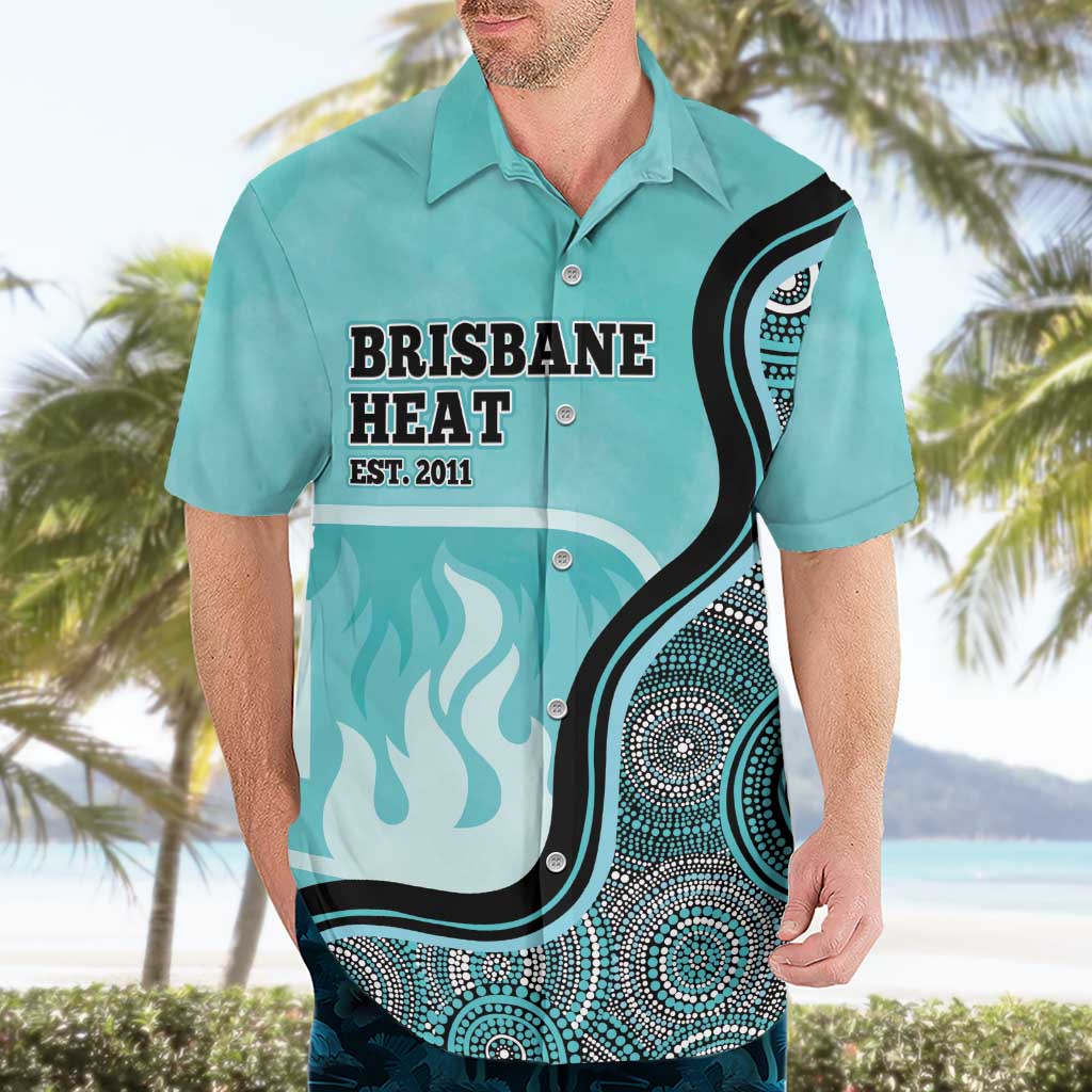 Custom Brisbane Heat Hawaiian Shirt Indigenous Art - Grunge Style
