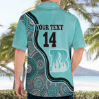 Custom Brisbane Heat Hawaiian Shirt Indigenous Art - Grunge Style