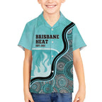 Custom Brisbane Heat Hawaiian Shirt Indigenous Art - Grunge Style