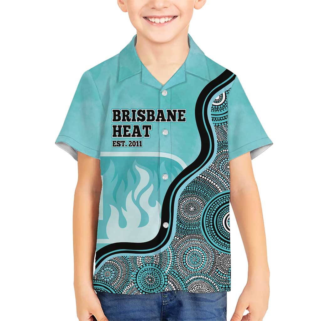 Custom Brisbane Heat Hawaiian Shirt Indigenous Art - Grunge Style