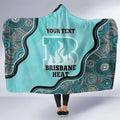 Custom Brisbane Heat Hooded Blanket Indigenous Art - Grunge Style