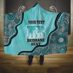 Custom Brisbane Heat Hooded Blanket Indigenous Art - Grunge Style