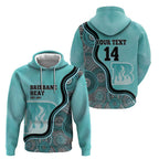 Custom Brisbane Heat Hoodie Indigenous Art - Grunge Style