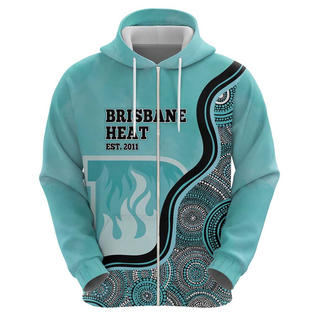 Custom Brisbane Heat Hoodie Indigenous Art - Grunge Style
