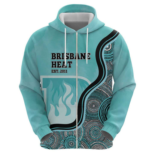 Custom Brisbane Heat Hoodie Indigenous Art - Grunge Style