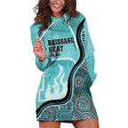 Custom Brisbane Heat Hoodie Dress Indigenous Art - Grunge Style