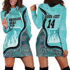Custom Brisbane Heat Hoodie Dress Indigenous Art - Grunge Style