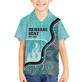Custom Brisbane Heat Kid Hawaiian Shirt Indigenous Art - Grunge Style
