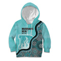 Custom Brisbane Heat Kid Hoodie Indigenous Art - Grunge Style