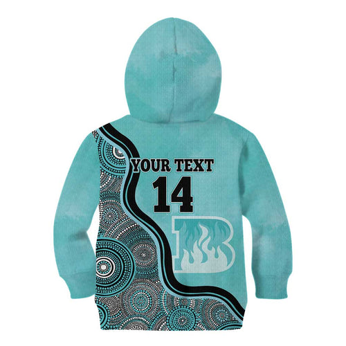 Custom Brisbane Heat Kid Hoodie Indigenous Art - Grunge Style