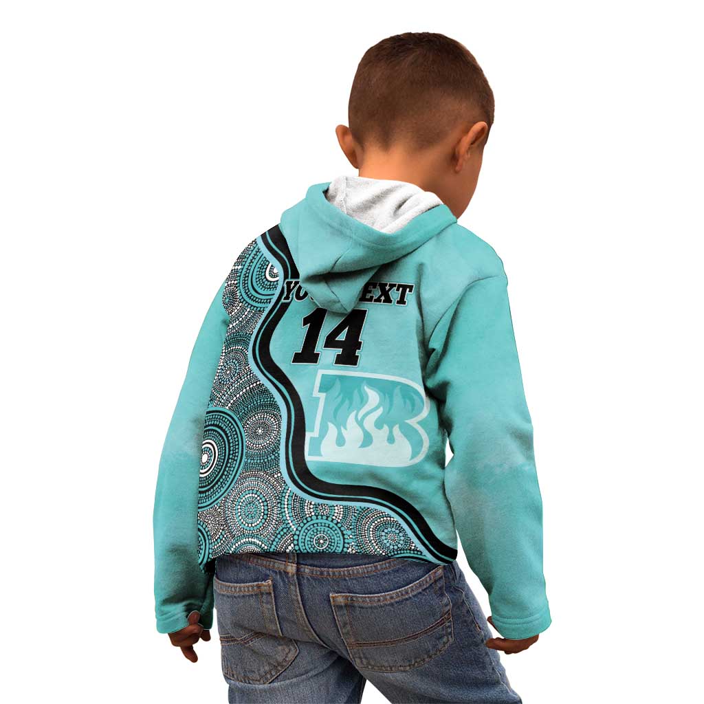 Custom Brisbane Heat Kid Hoodie Indigenous Art - Grunge Style