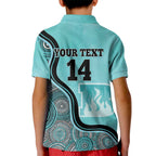 Custom Brisbane Heat Kid Polo Shirt Indigenous Art - Grunge Style