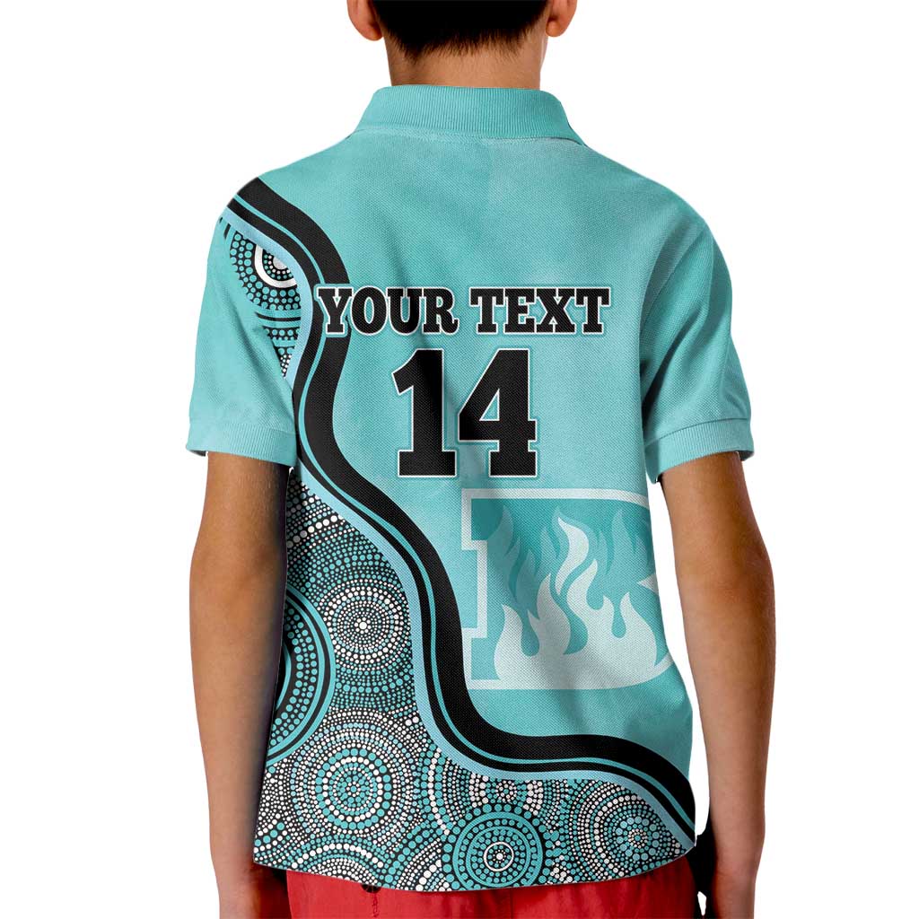Custom Brisbane Heat Kid Polo Shirt Indigenous Art - Grunge Style