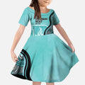 Custom Brisbane Heat Kid Short Sleeve Dress Indigenous Art - Grunge Style